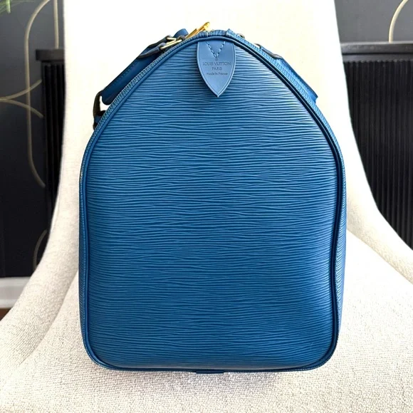 Authentic Louis Vuitton Keepall 45 blue Epi leather travel bag unisex - Picture 5 of 16
